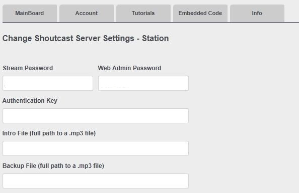 account profile shoutcast account